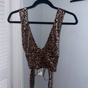 Urban Outfitters brown cheetah print top